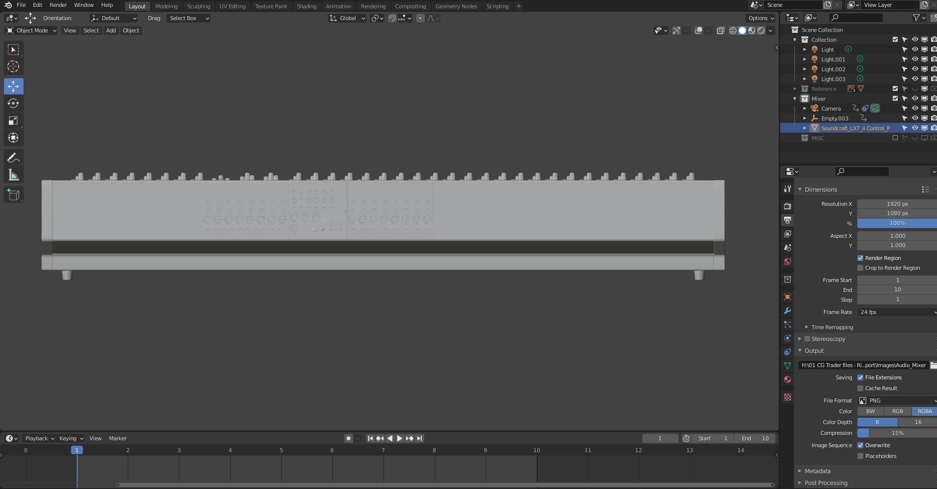 Audio Mixer 3D model_21
