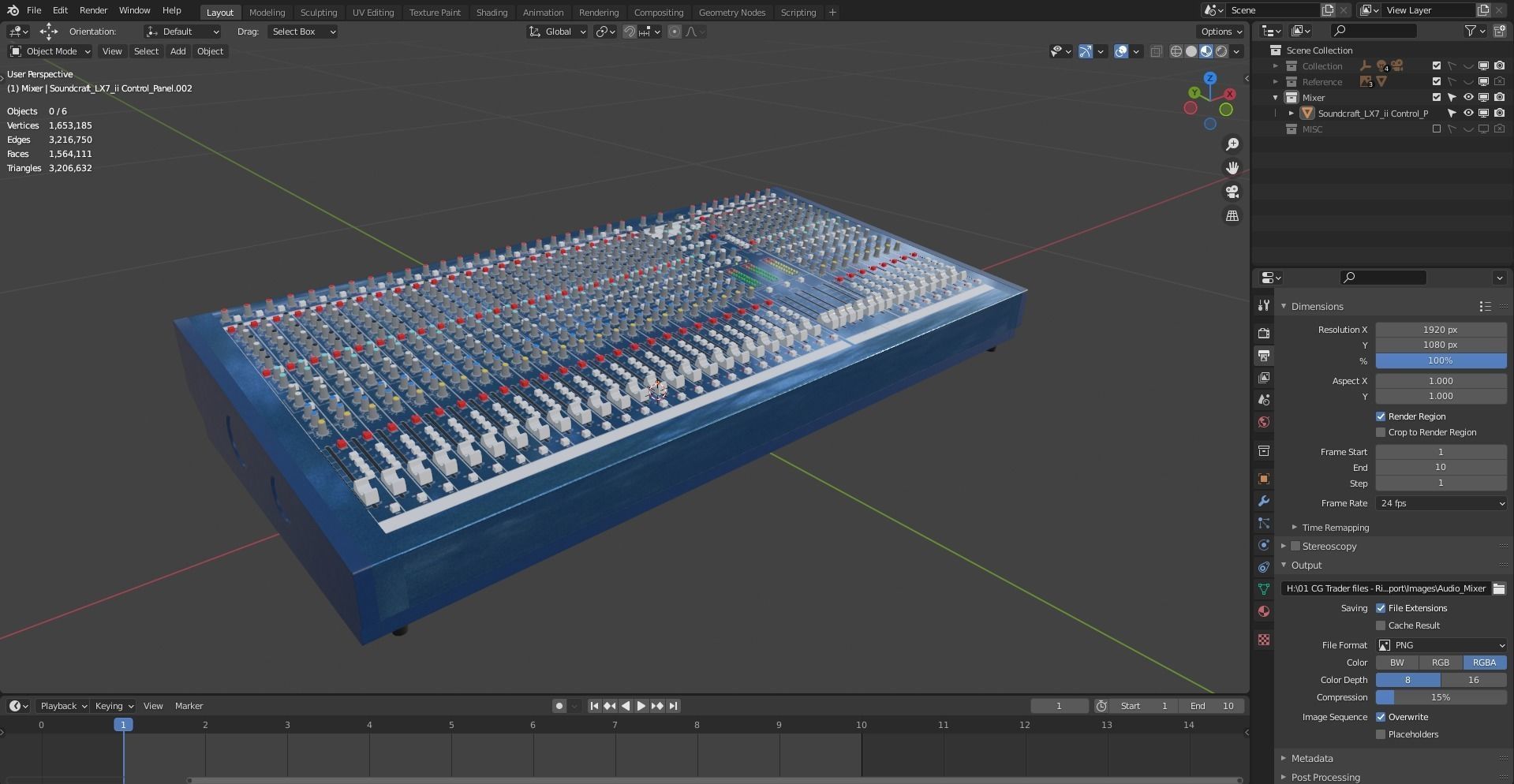 Audio Mixer 3D model_33