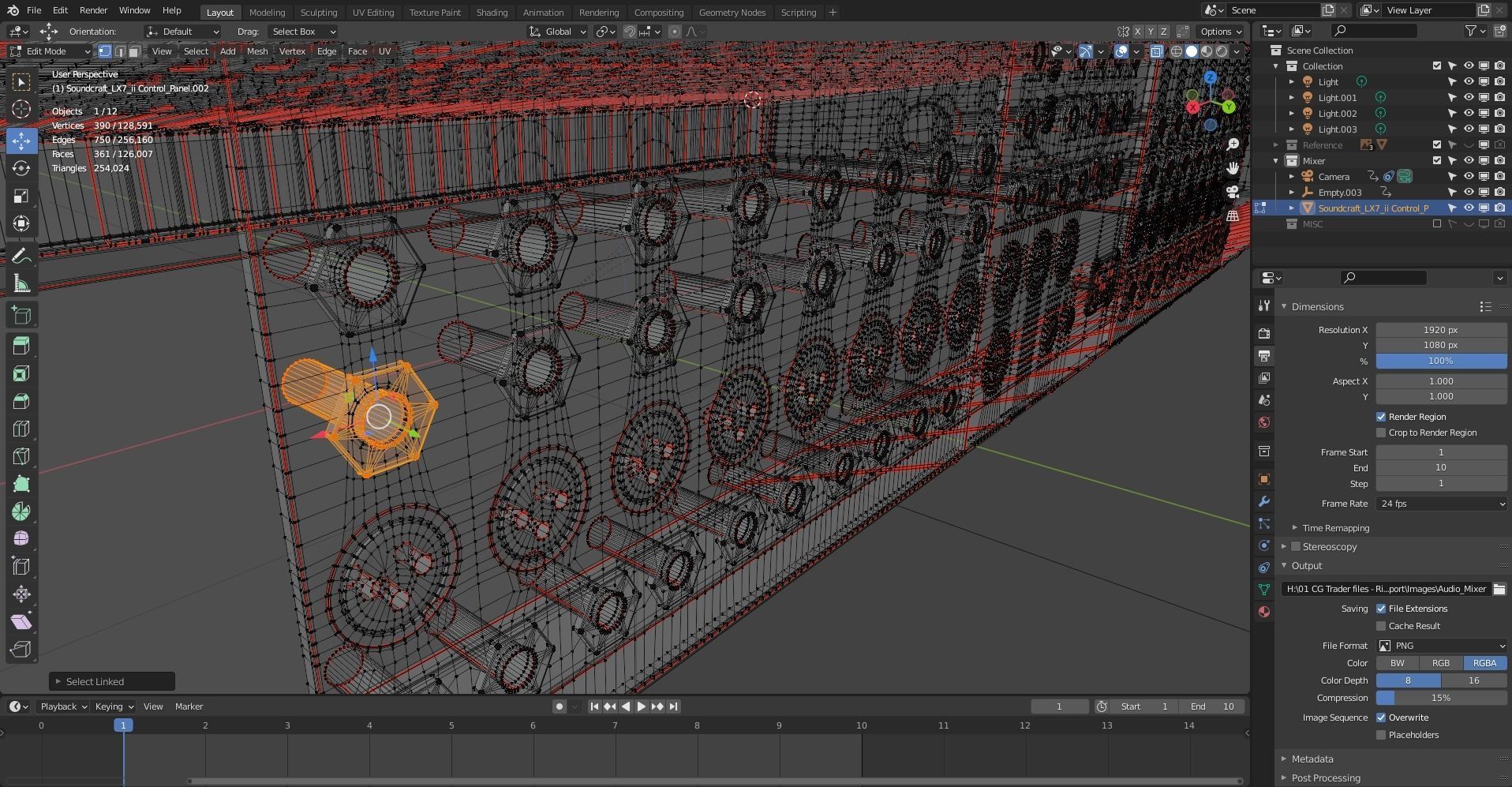 Audio Mixer 3D model_15