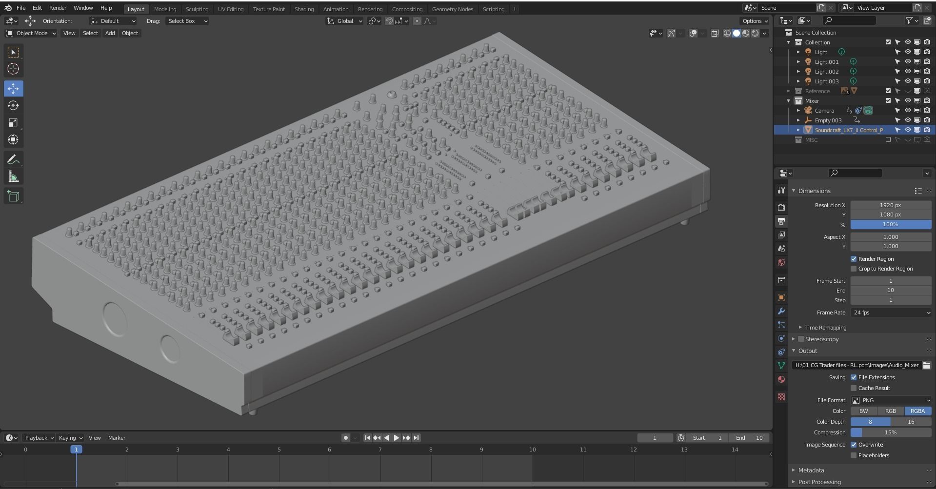 Audio Mixer 3D model_24