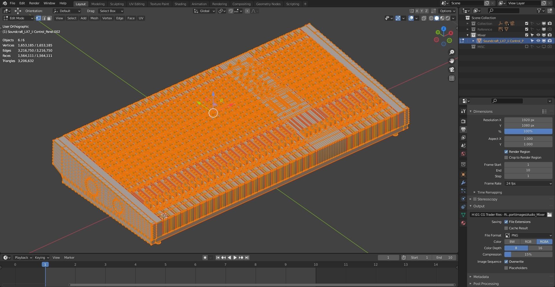 Audio Mixer 3D model_32