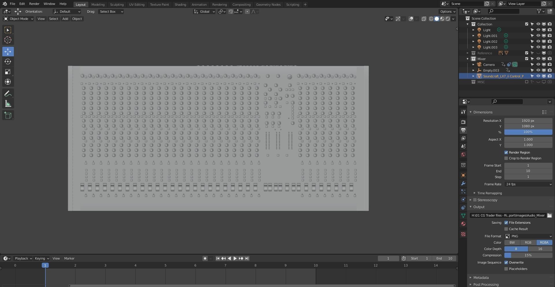 Audio Mixer 3D model_22