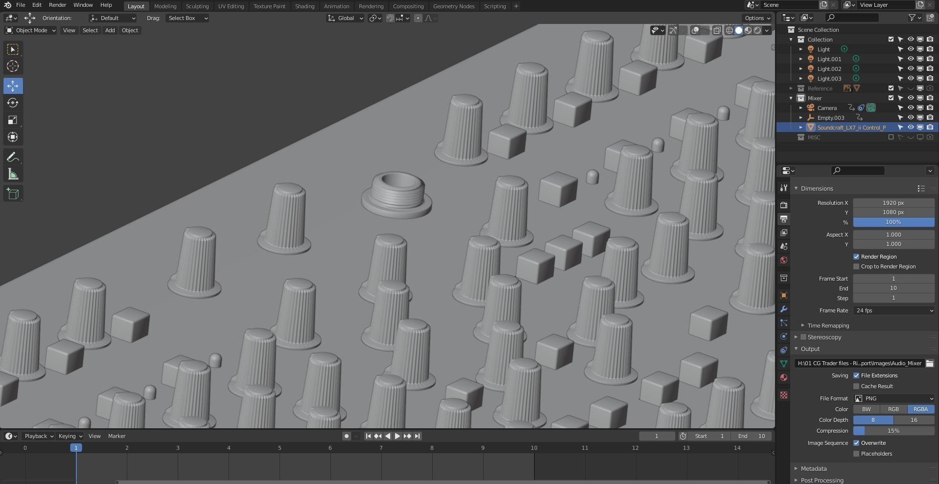 Audio Mixer 3D model_28