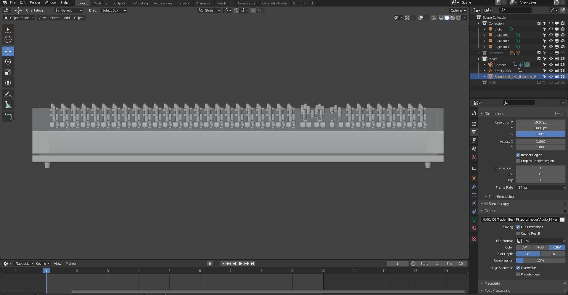 Audio Mixer 3D model_19