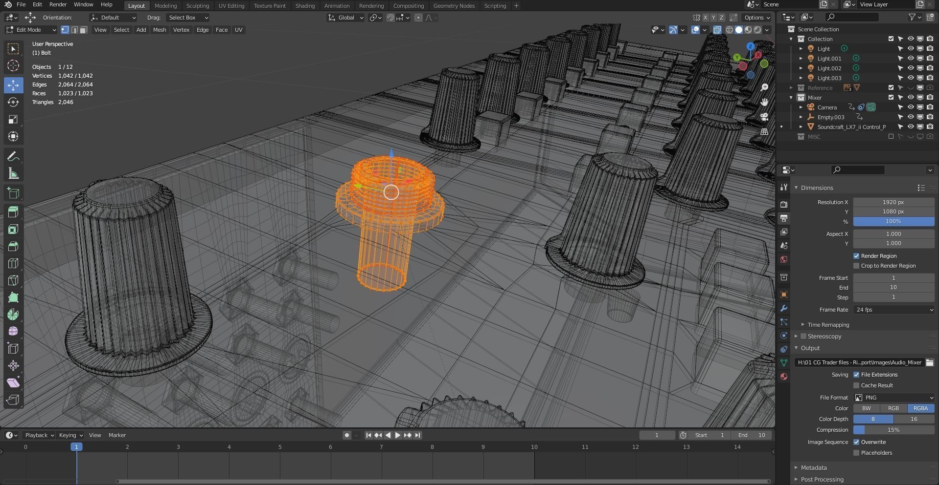 Audio Mixer 3D model_14