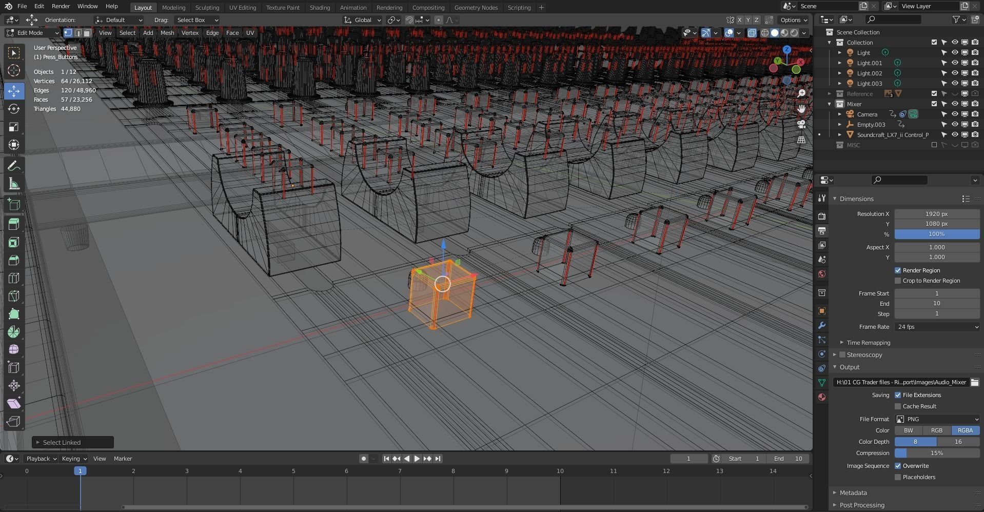 Audio Mixer 3D model_10