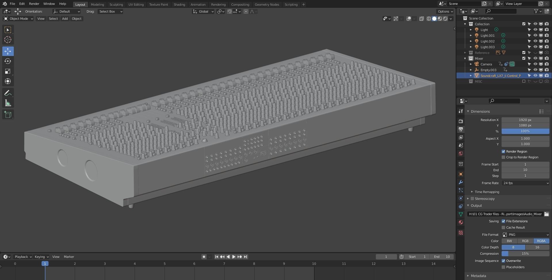 Audio Mixer 3D model_26