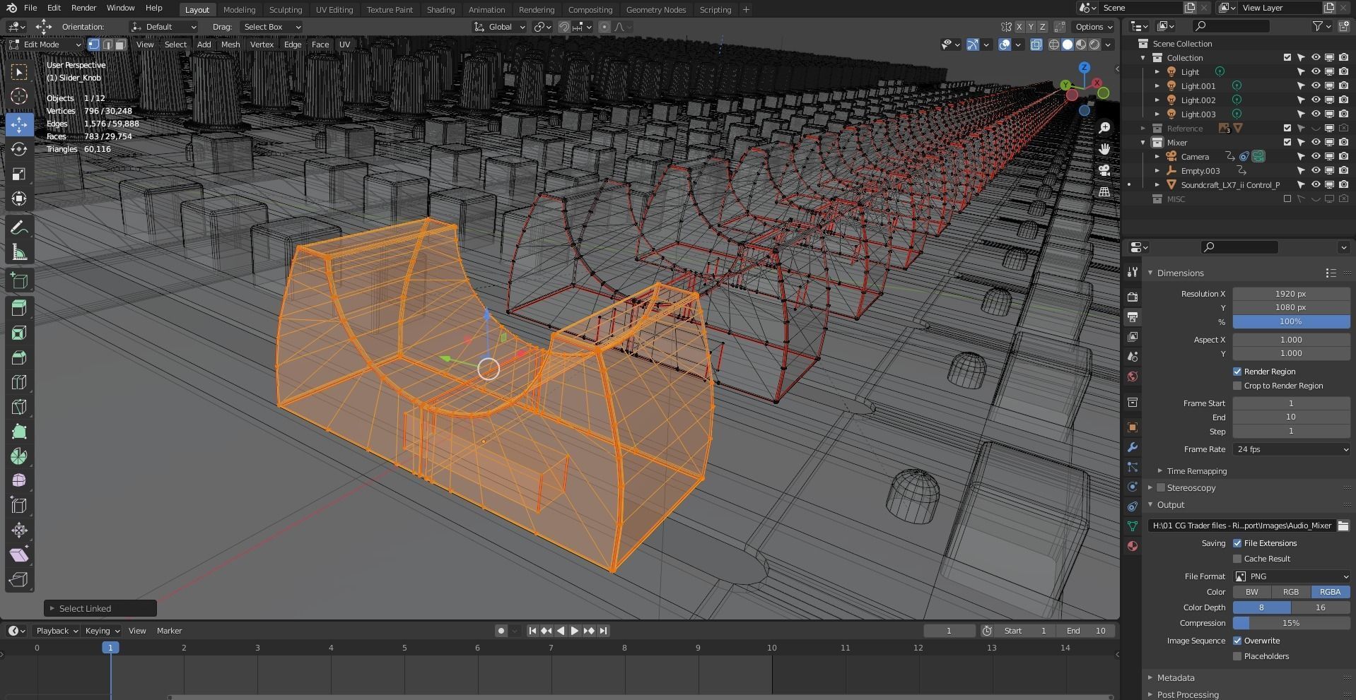 Audio Mixer 3D model_12