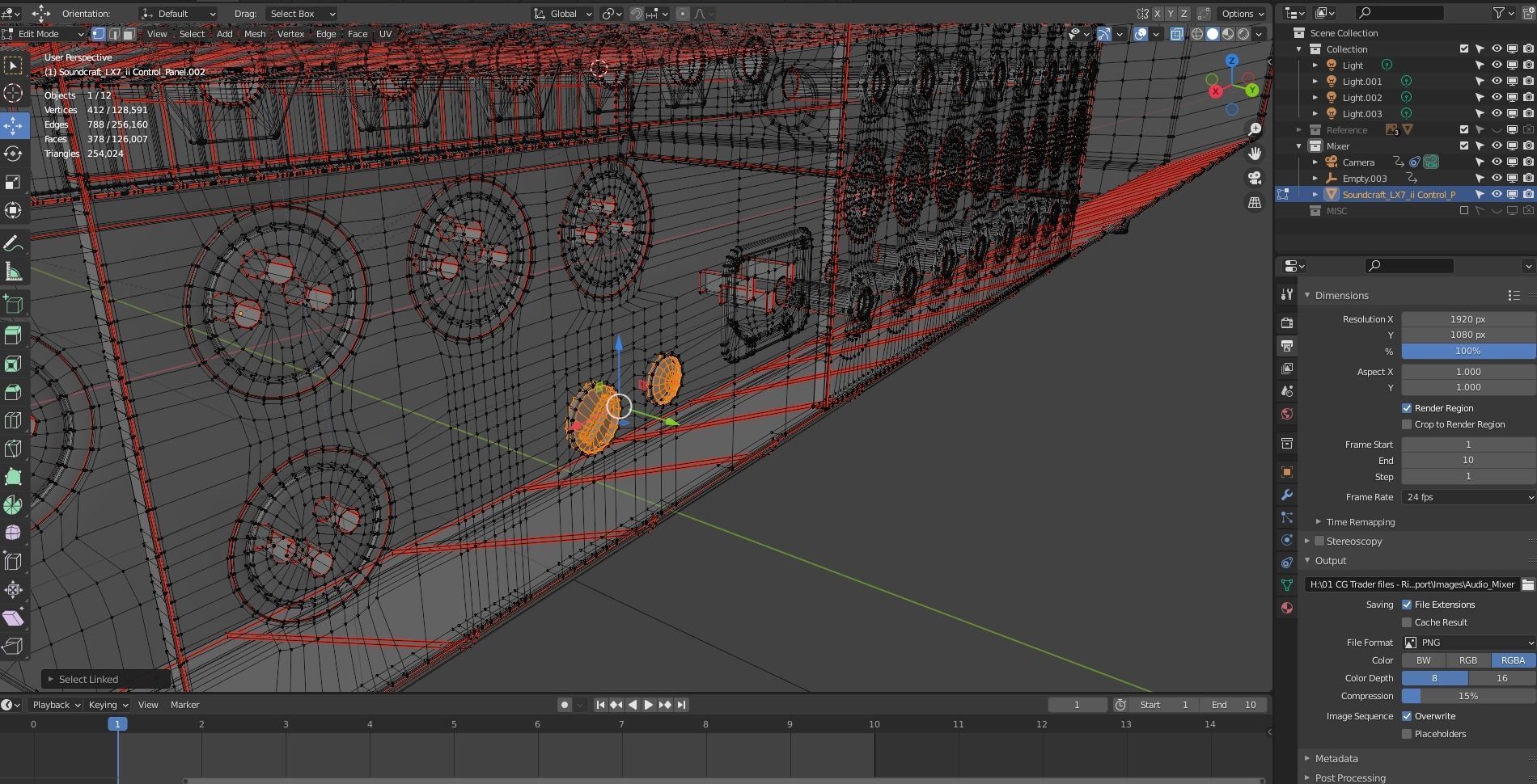 Audio Mixer 3D model_17