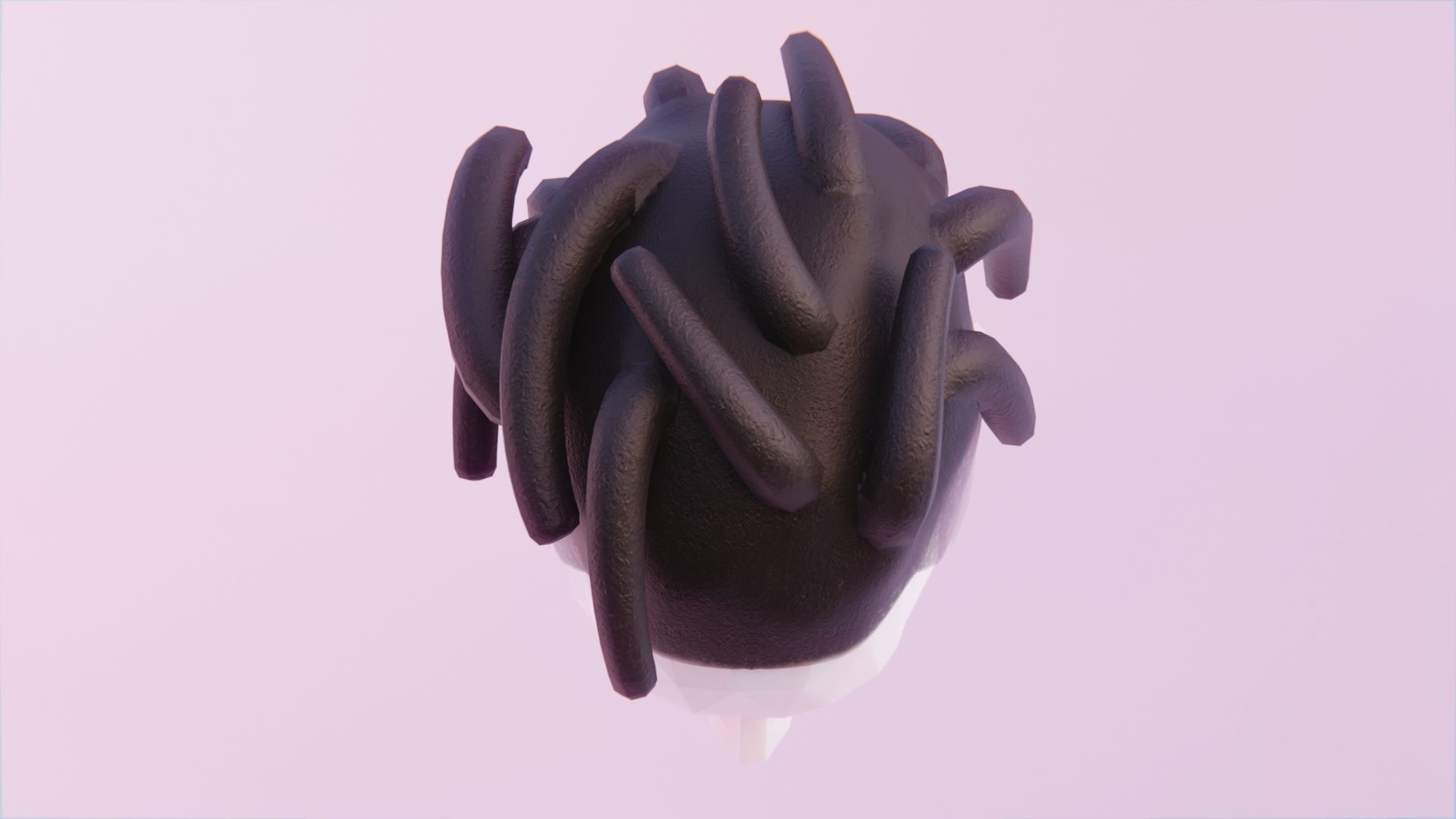 Short Dreads 6 Low-poly 3D model_4