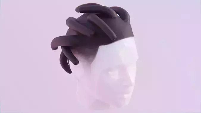 Short Dreads 6 Low-poly 3D model