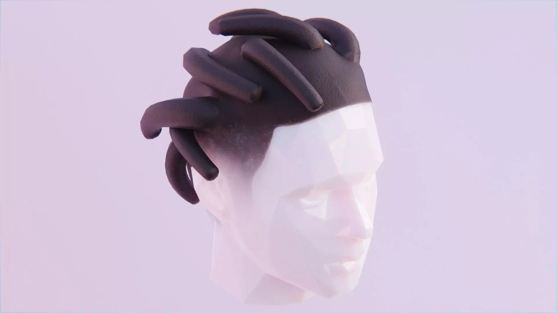 Short Dreads 6 Low-poly 3D model_0