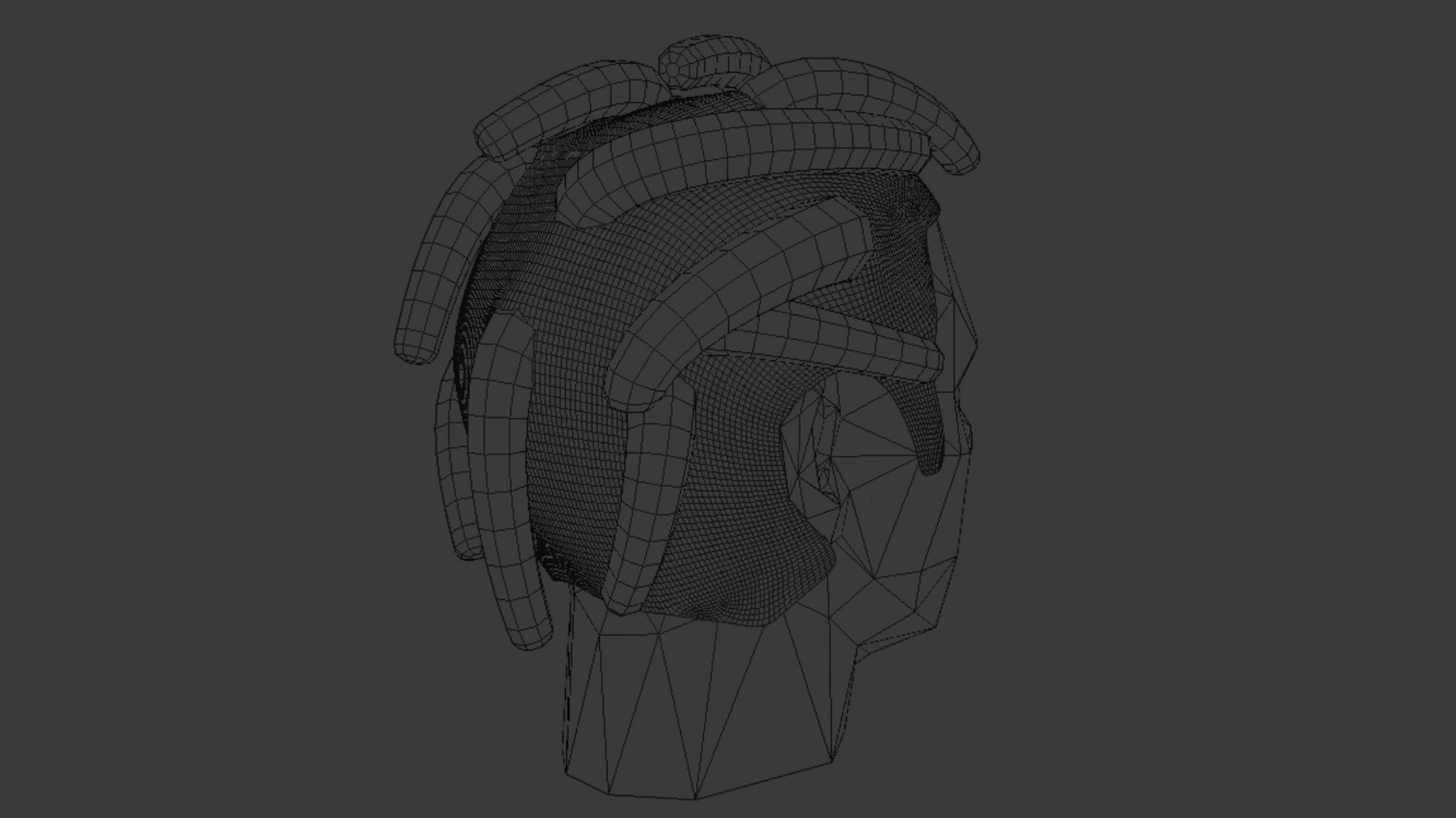 Short Dreads 6 Low-poly 3D model_5