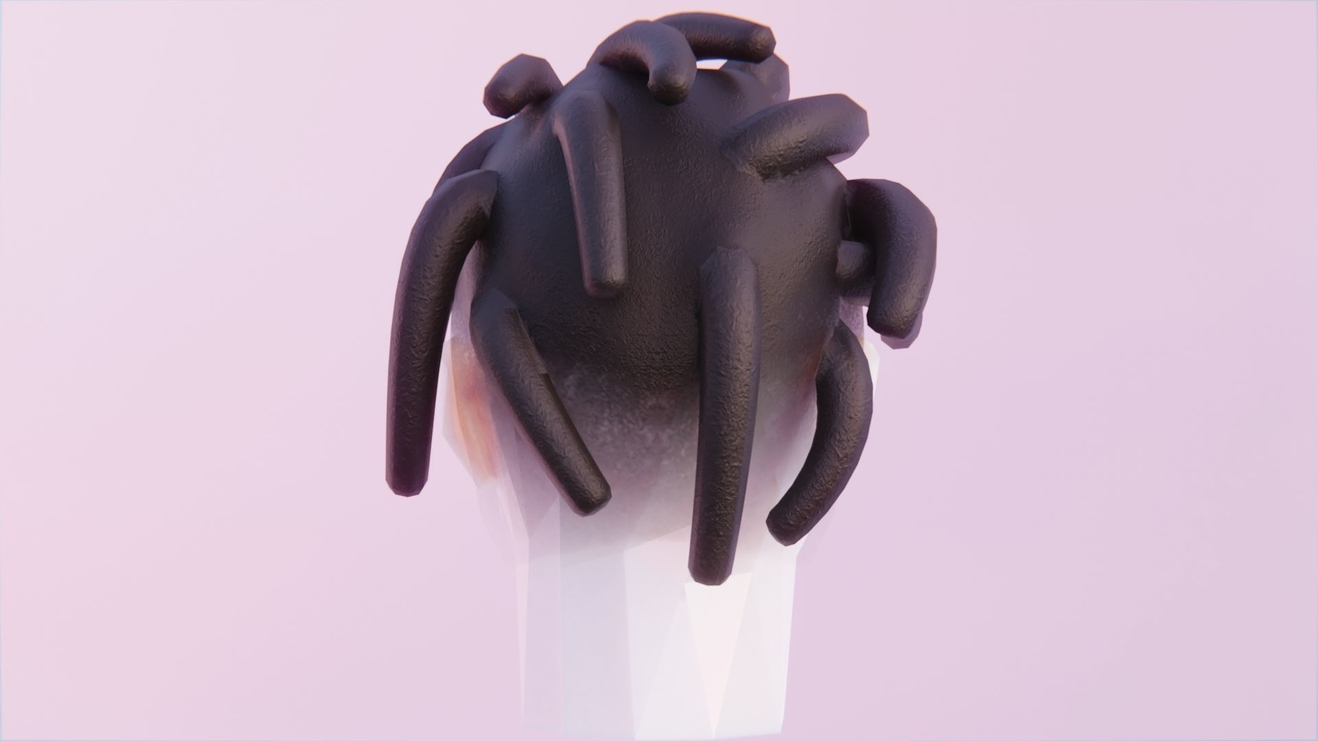 Short Dreads 6 Low-poly 3D model_3