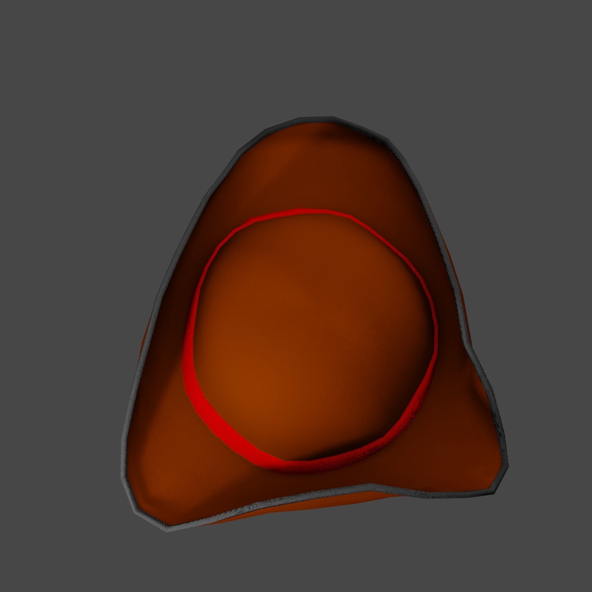 Pirate Hat with Pirate Sign as Skull and Bones Low-poly 3D model_17