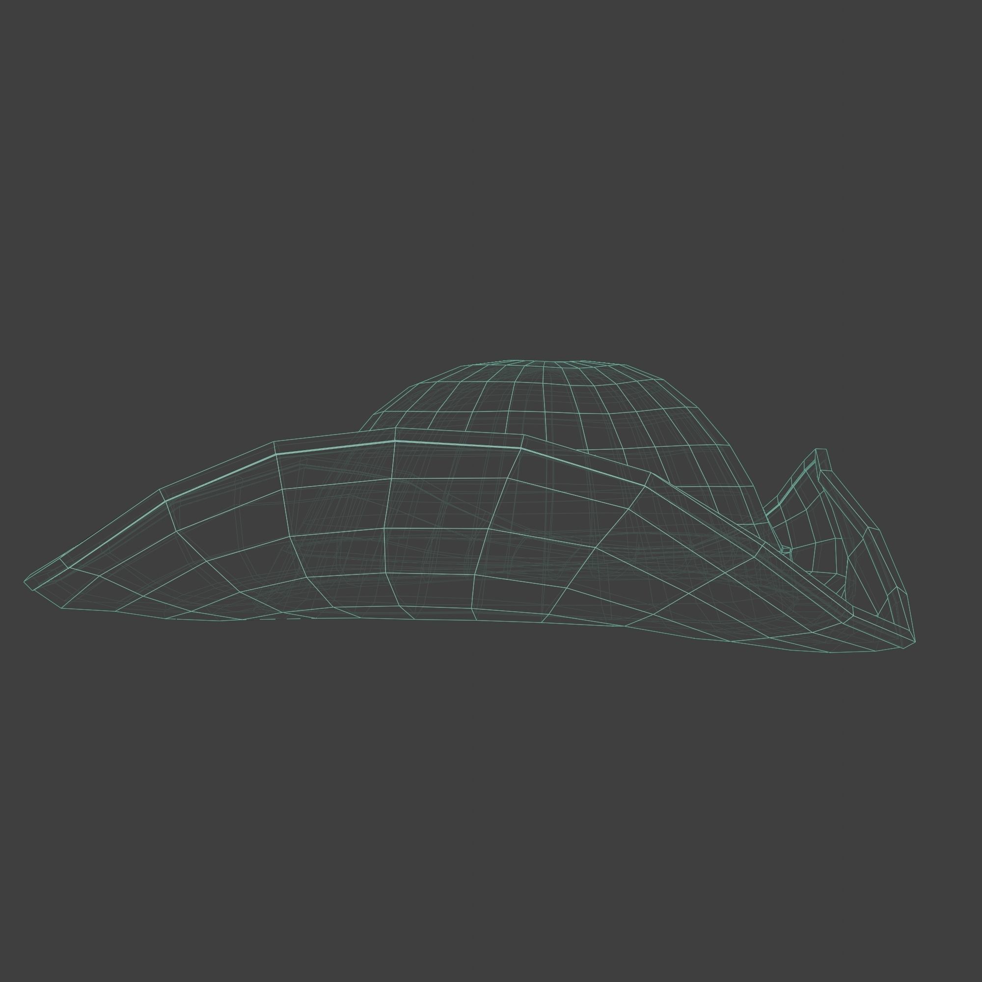 Pirate Hat with Pirate Sign as Skull and Bones Low-poly 3D model_8