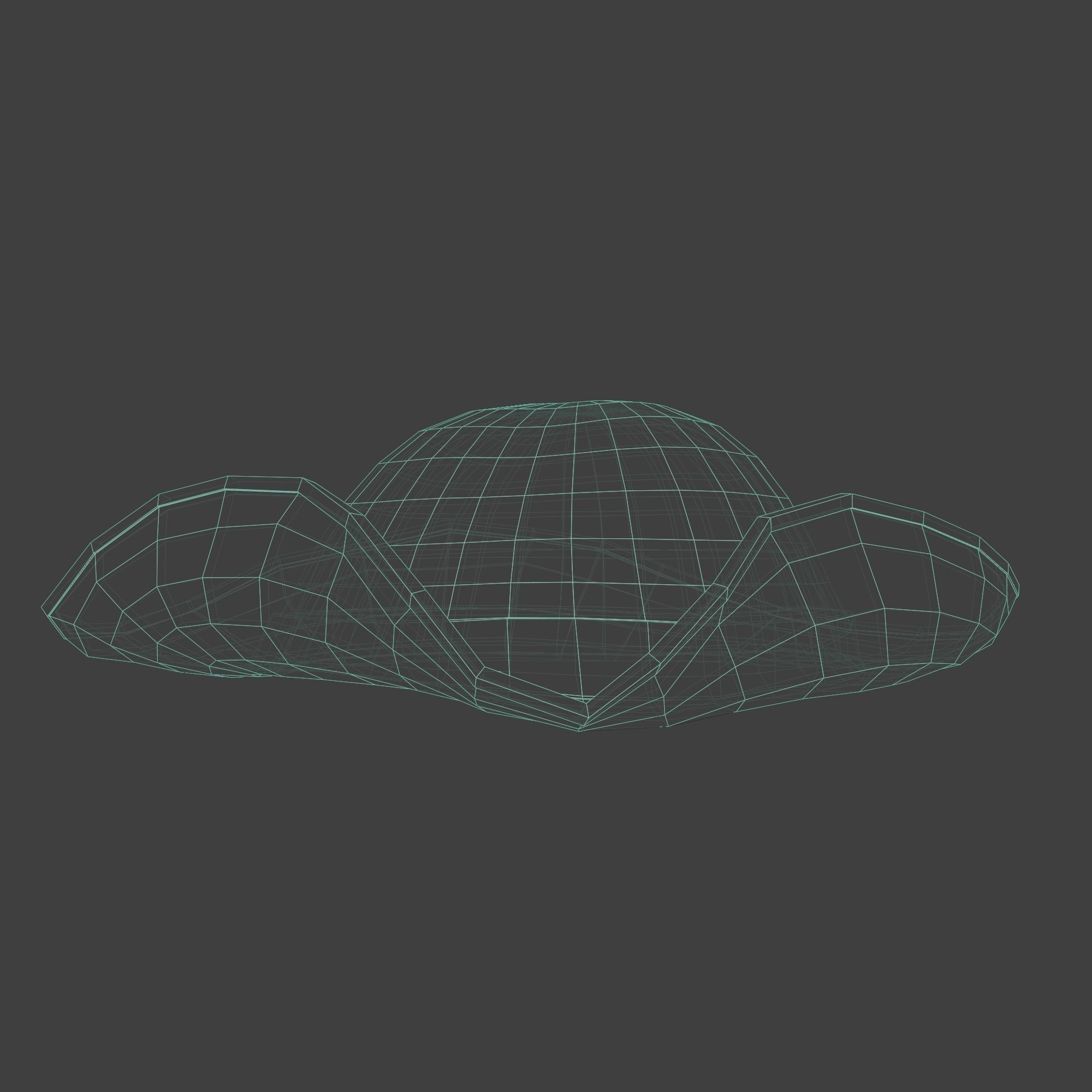 Pirate Hat with Pirate Sign as Skull and Bones Low-poly 3D model_10