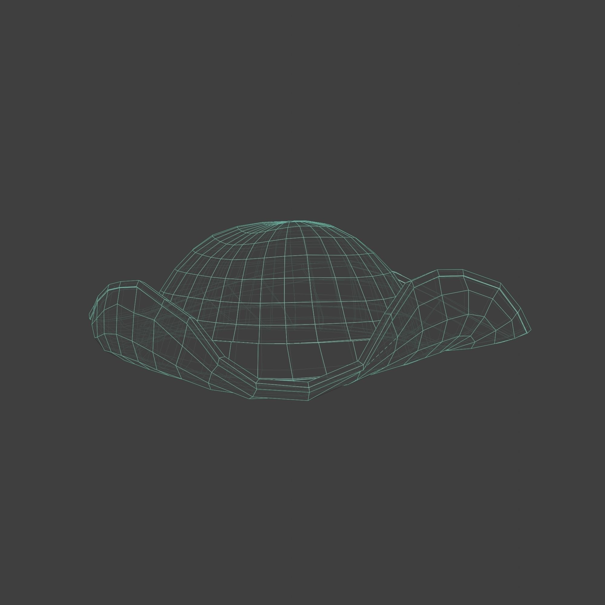 Pirate Hat with Pirate Sign as Skull and Bones Low-poly 3D model_6