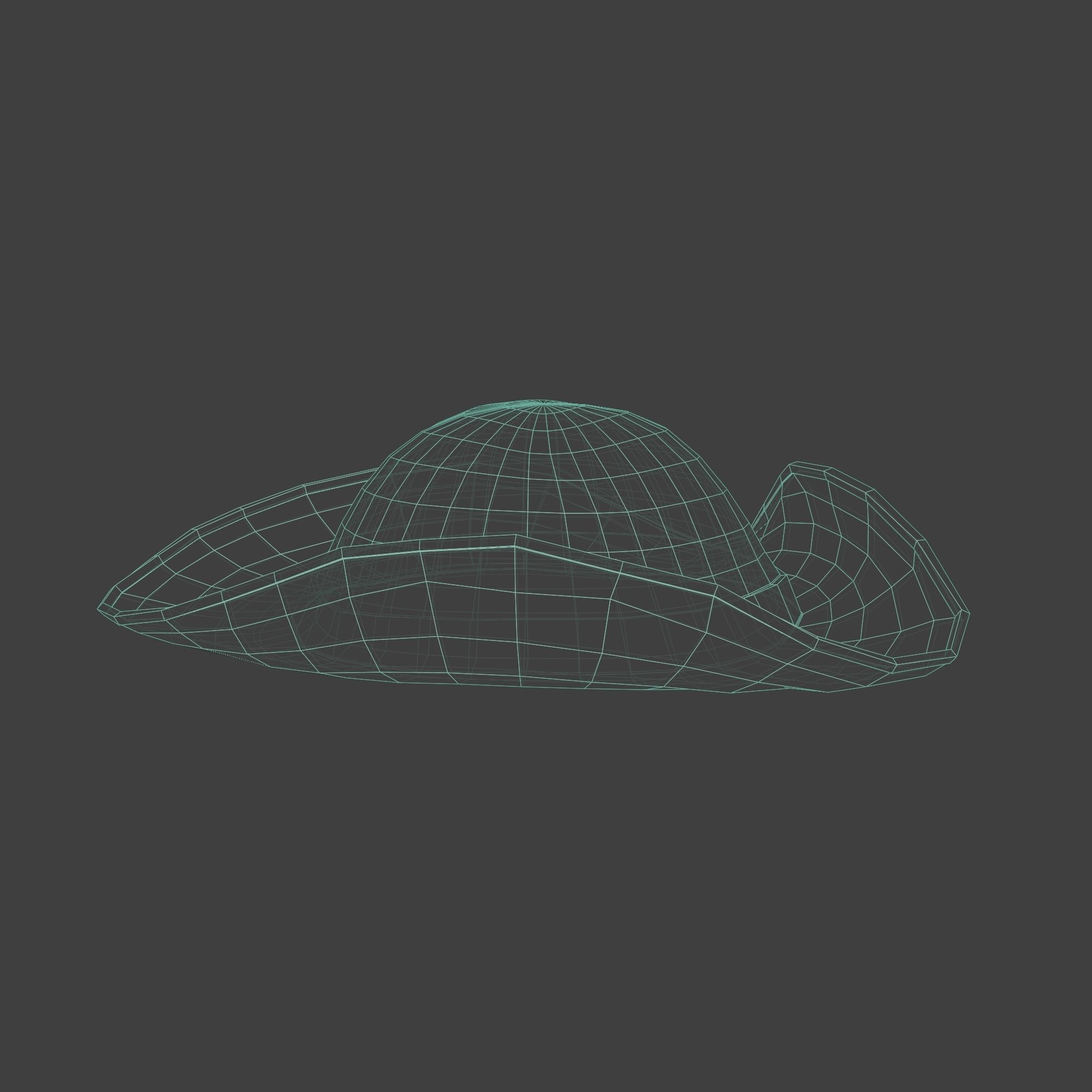 Pirate Hat with Pirate Sign as Skull and Bones Low-poly 3D model_4