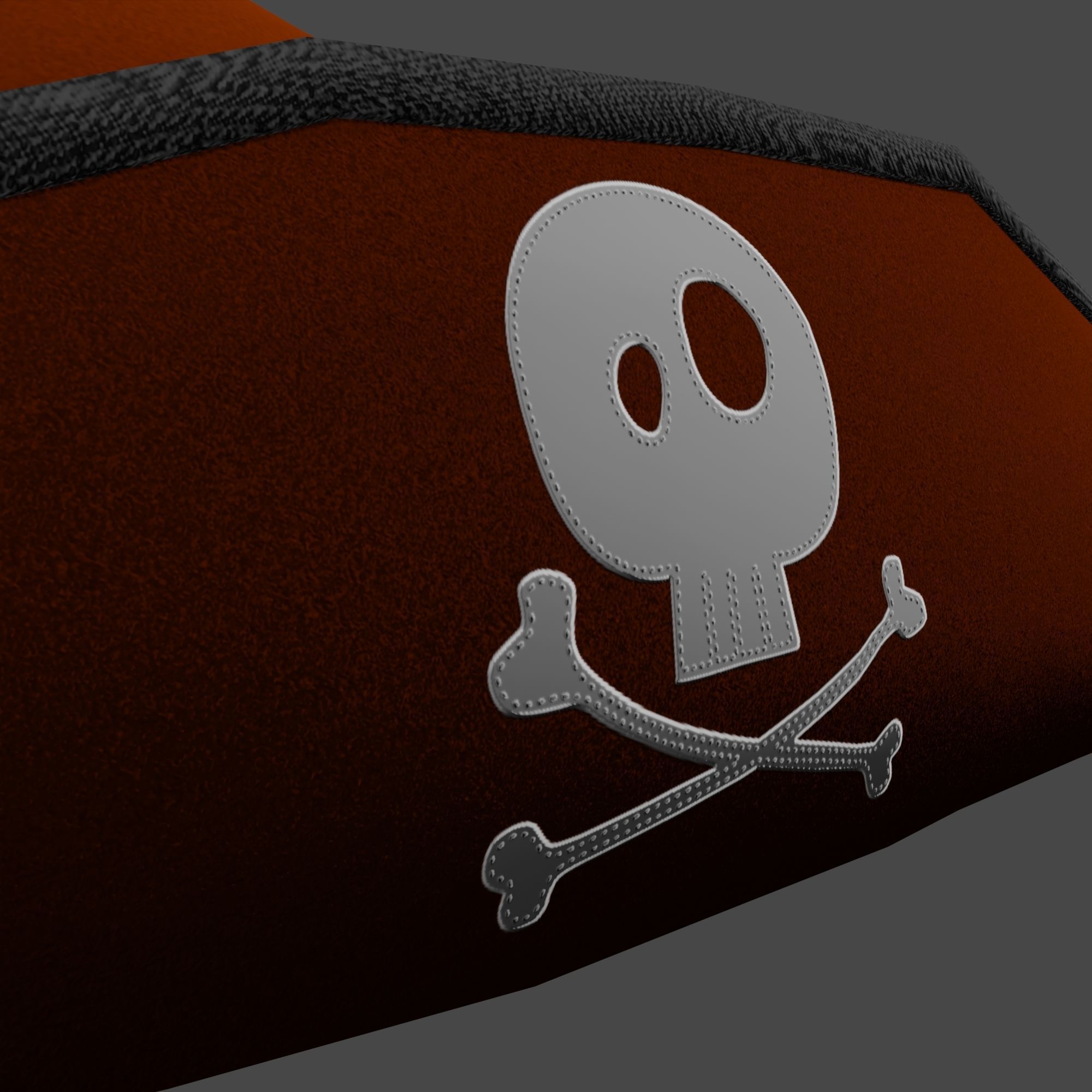 Pirate Hat with Pirate Sign as Skull and Bones Low-poly 3D model_21