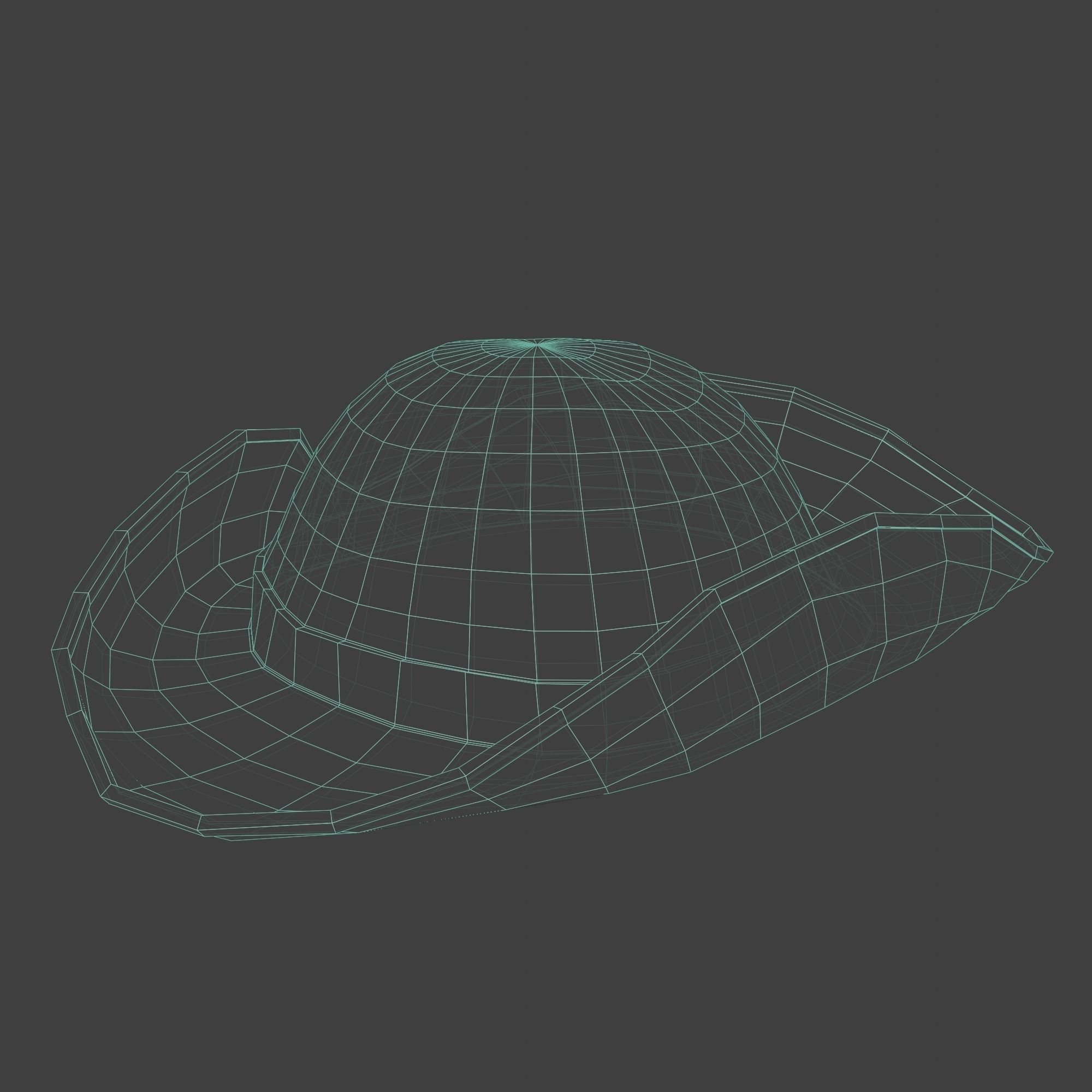 Pirate Hat with Pirate Sign as Skull and Bones Low-poly 3D model_2