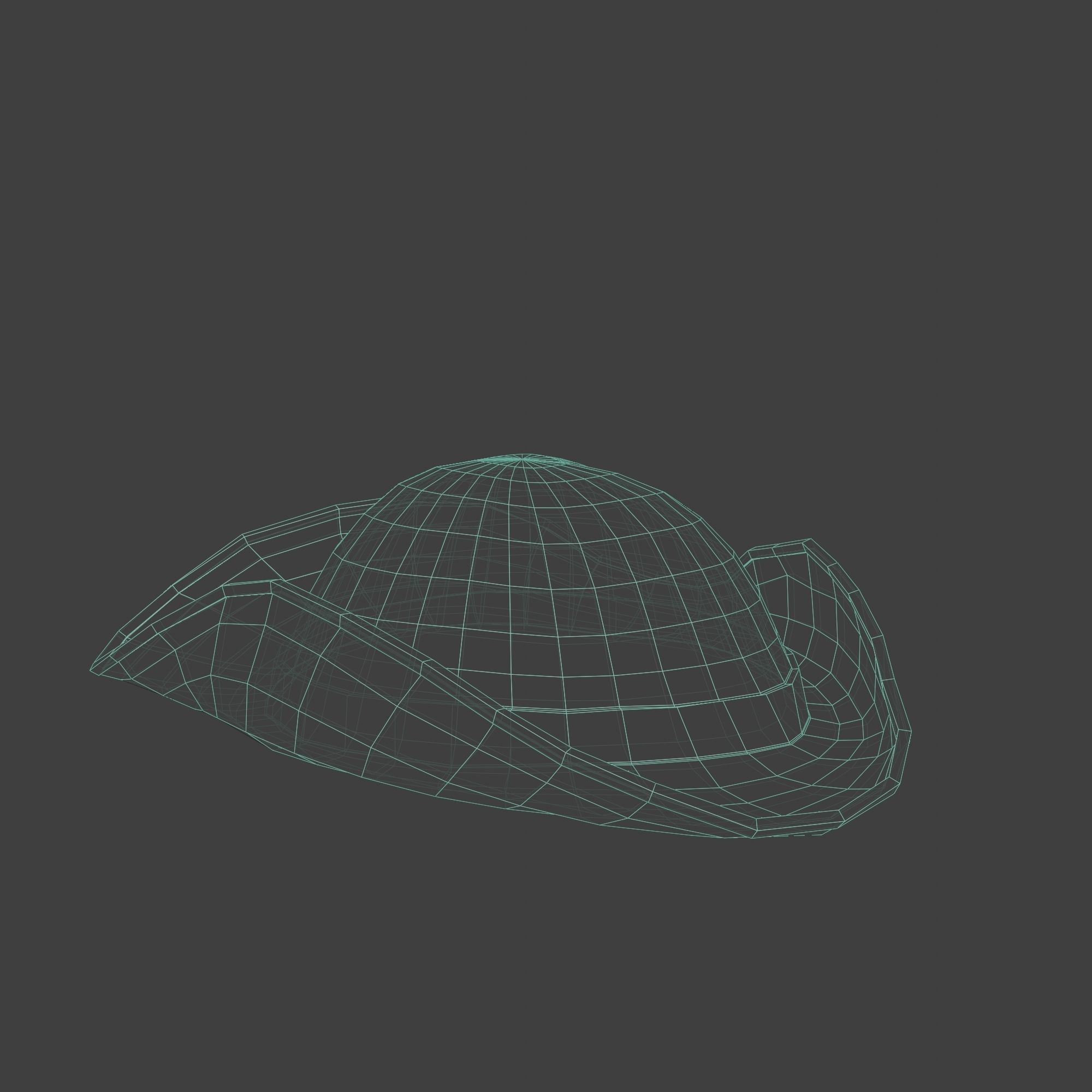 Pirate Hat with Pirate Sign as Skull and Bones Low-poly 3D model_14