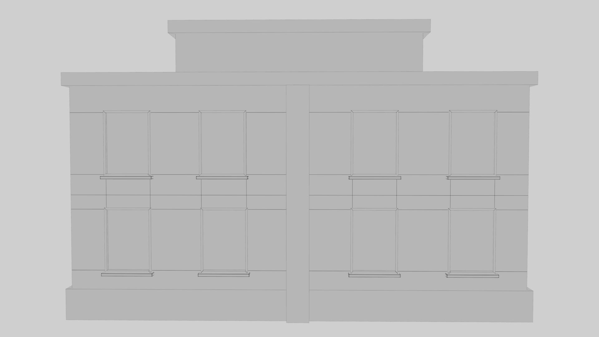 3D Bank Building Low-poly 3D model_15