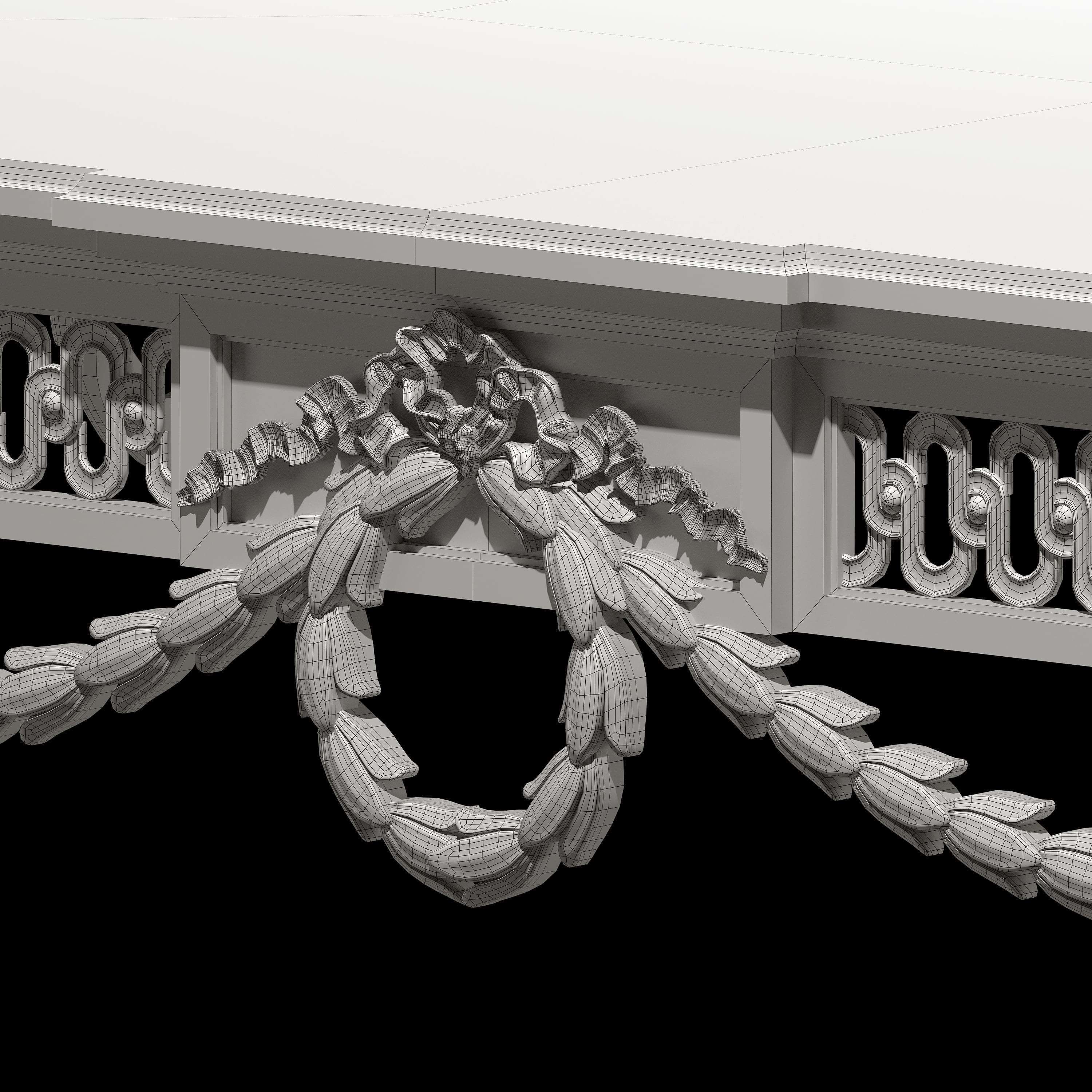 classical coffee tables set 3D model_5