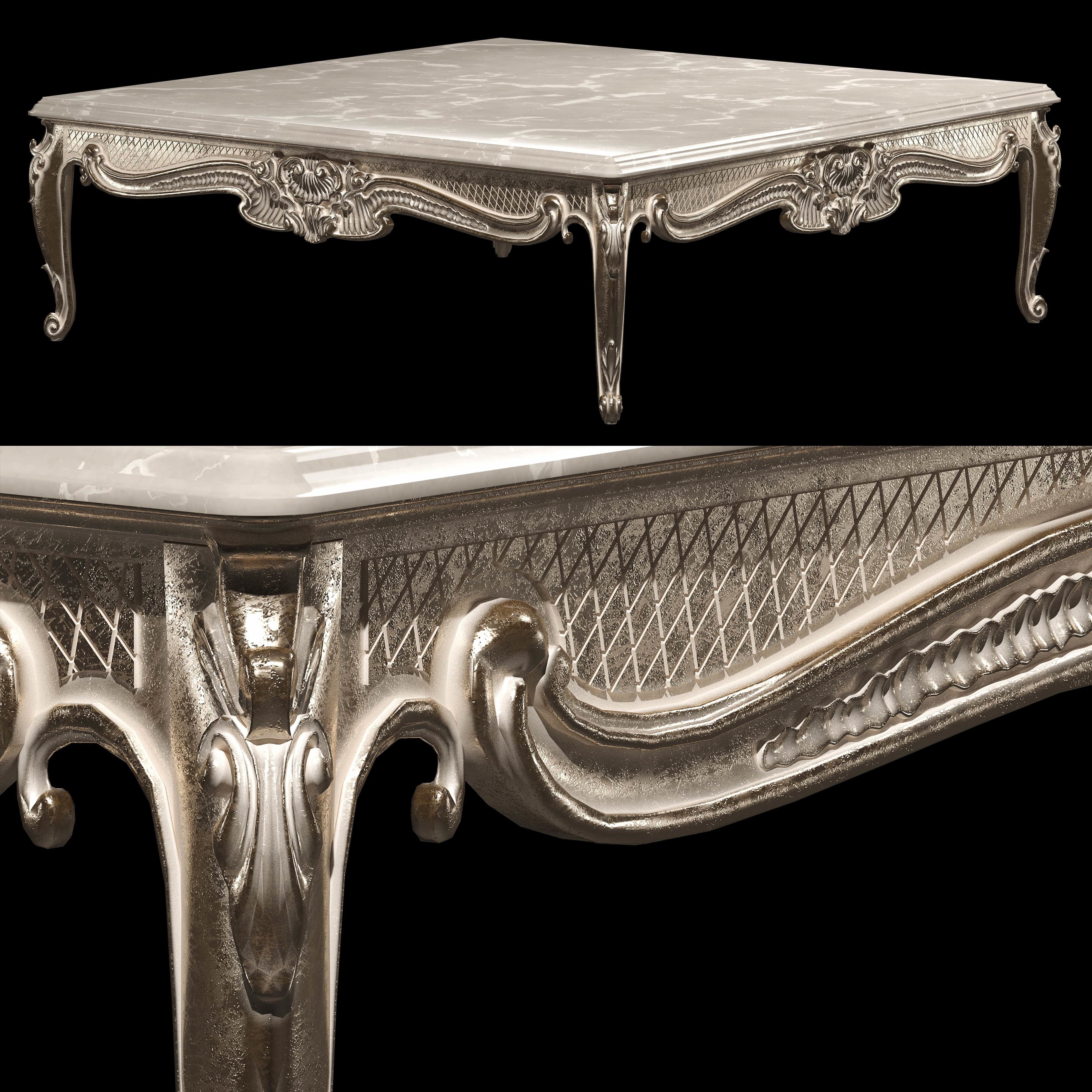 classical coffee tables set 3D model_7