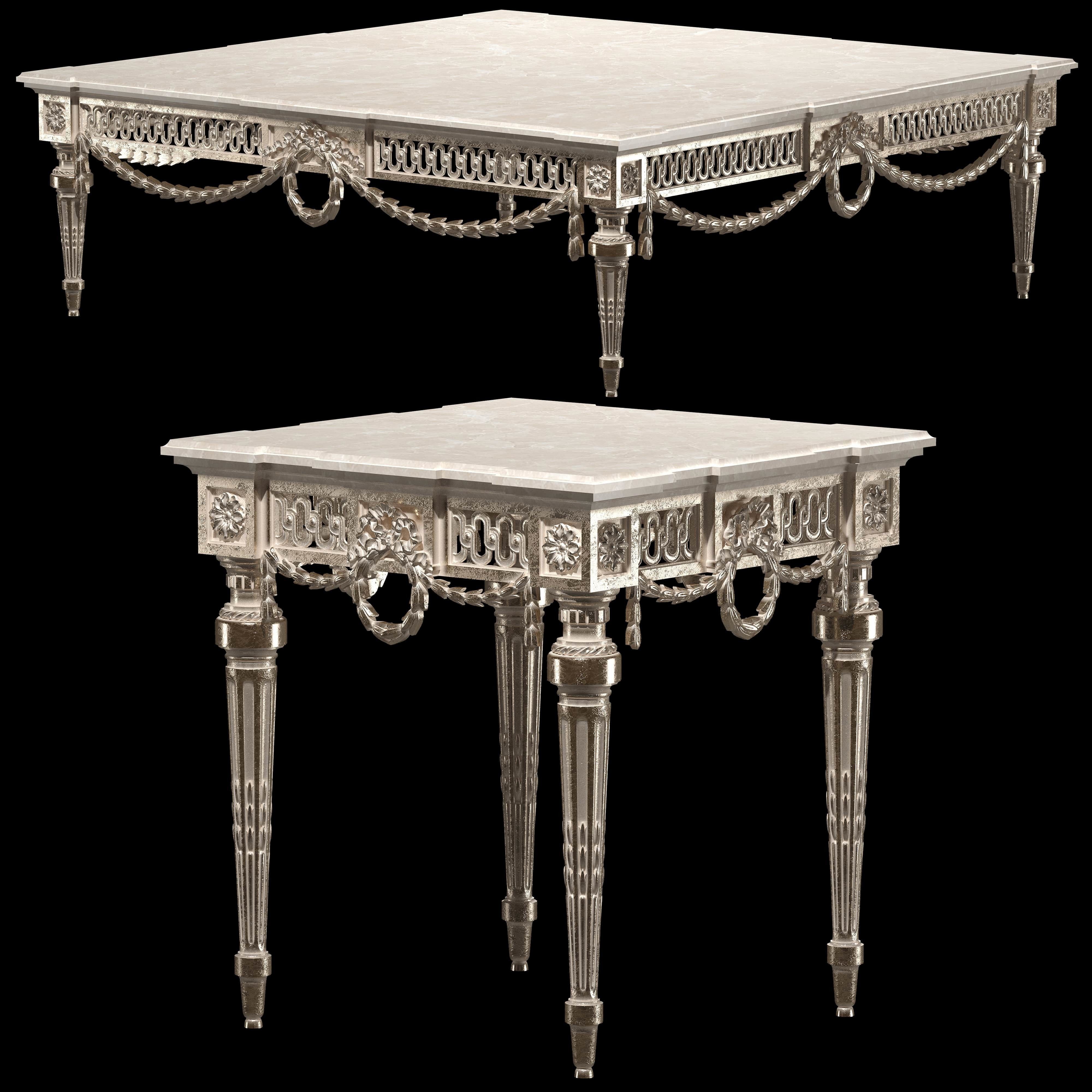 classical coffee tables set 3D model_1
