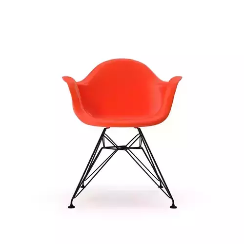 Eames Modeled Plastic Armchair Red Orange Shell 3D model
