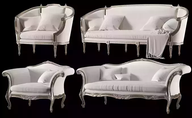 roberto giovannini and eloquence sofa and armchair set 3D model