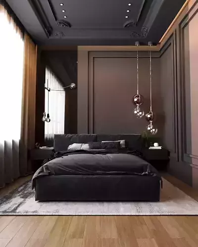 dark bedroom realistic 