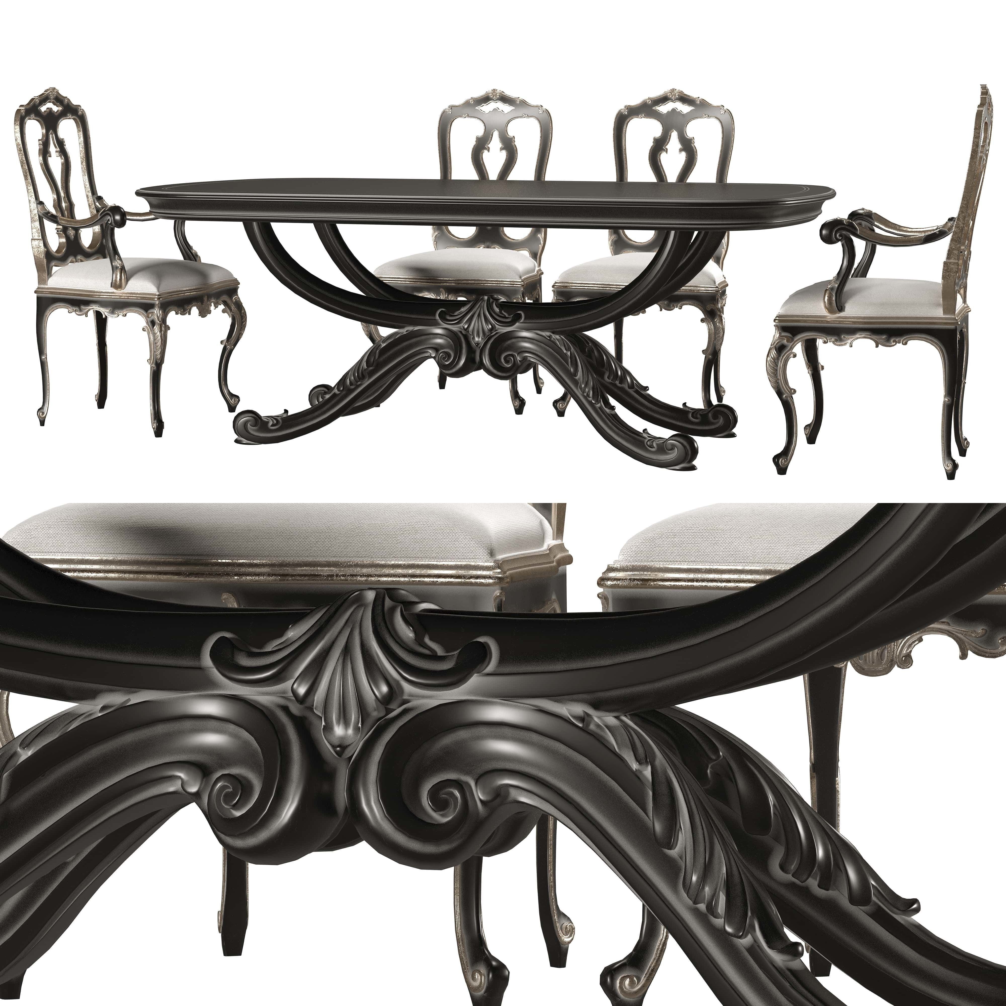 roberto giovannini table and chairs set 3D model_8