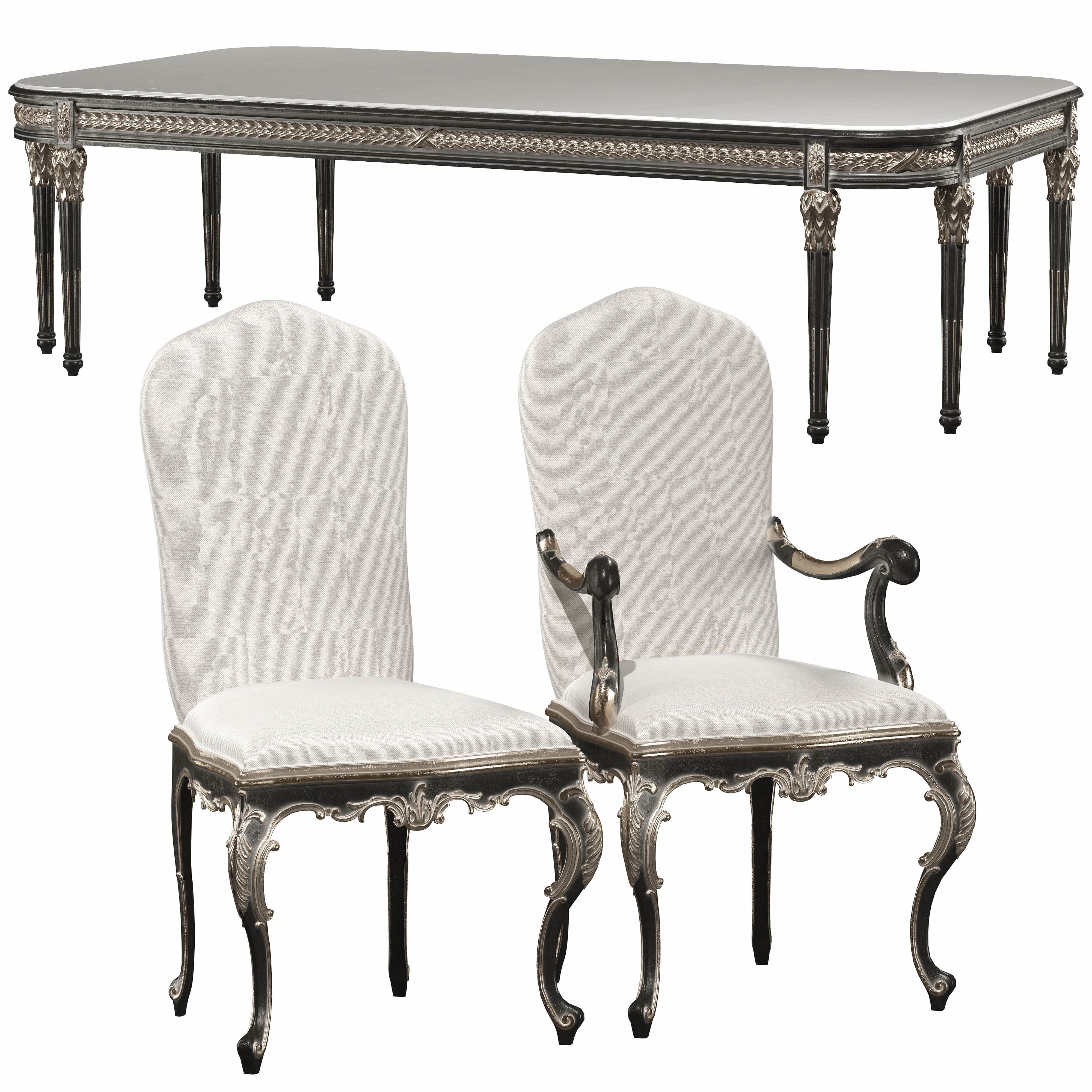 roberto giovannini table and chairs set 3D model_2