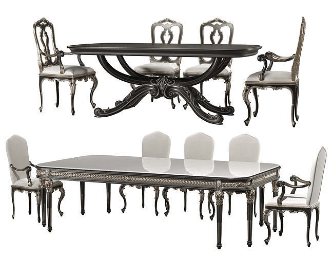 roberto giovannini table and chairs set 3D model