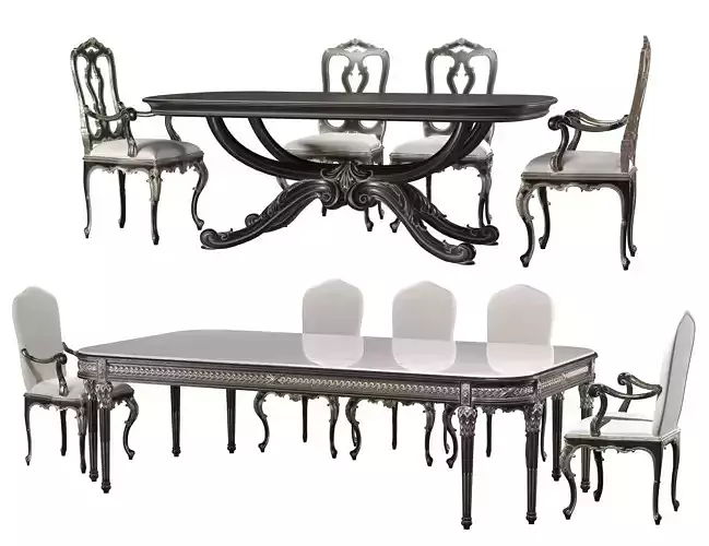 roberto giovannini table and chairs set 3D model