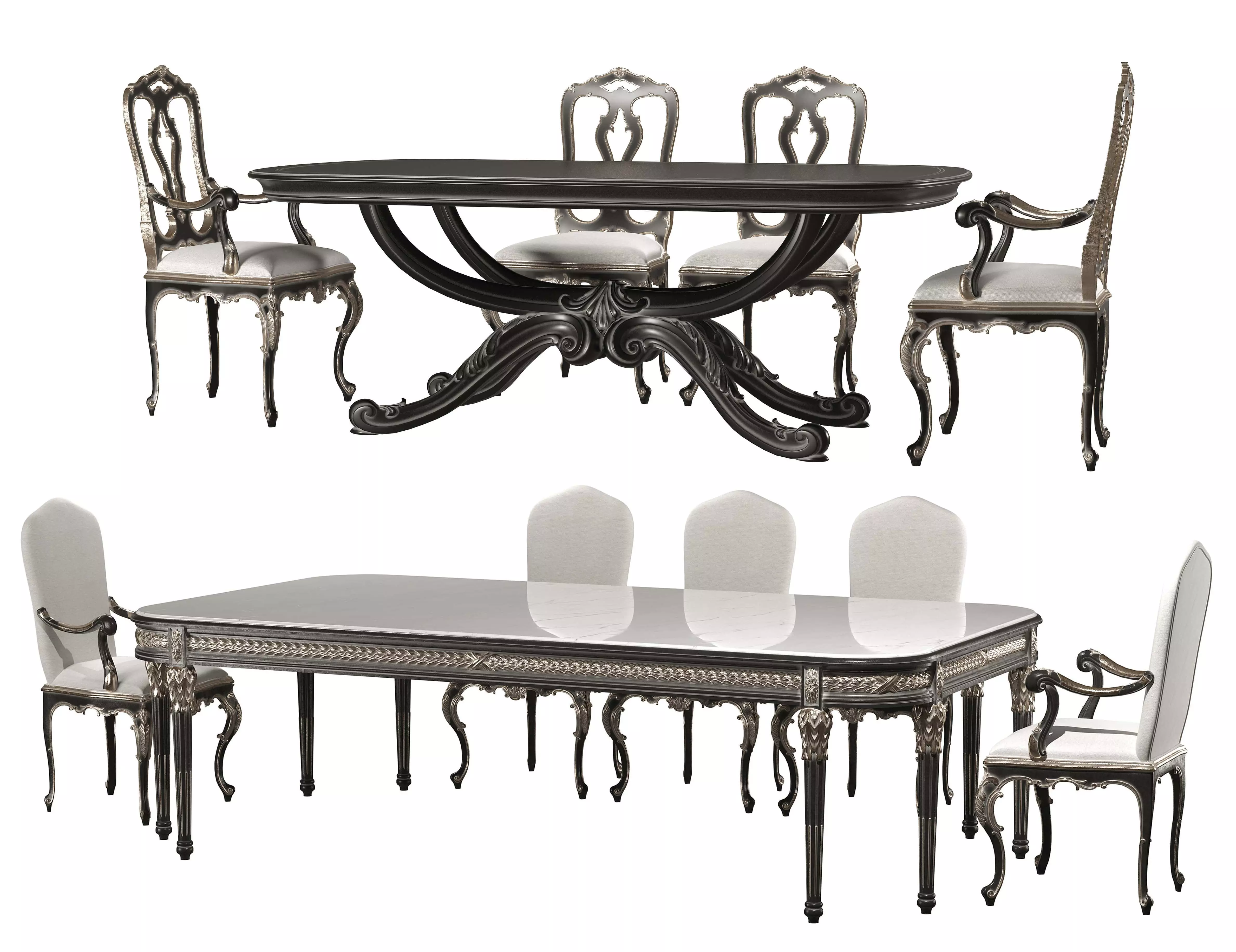roberto giovannini table and chairs set 3D model_0