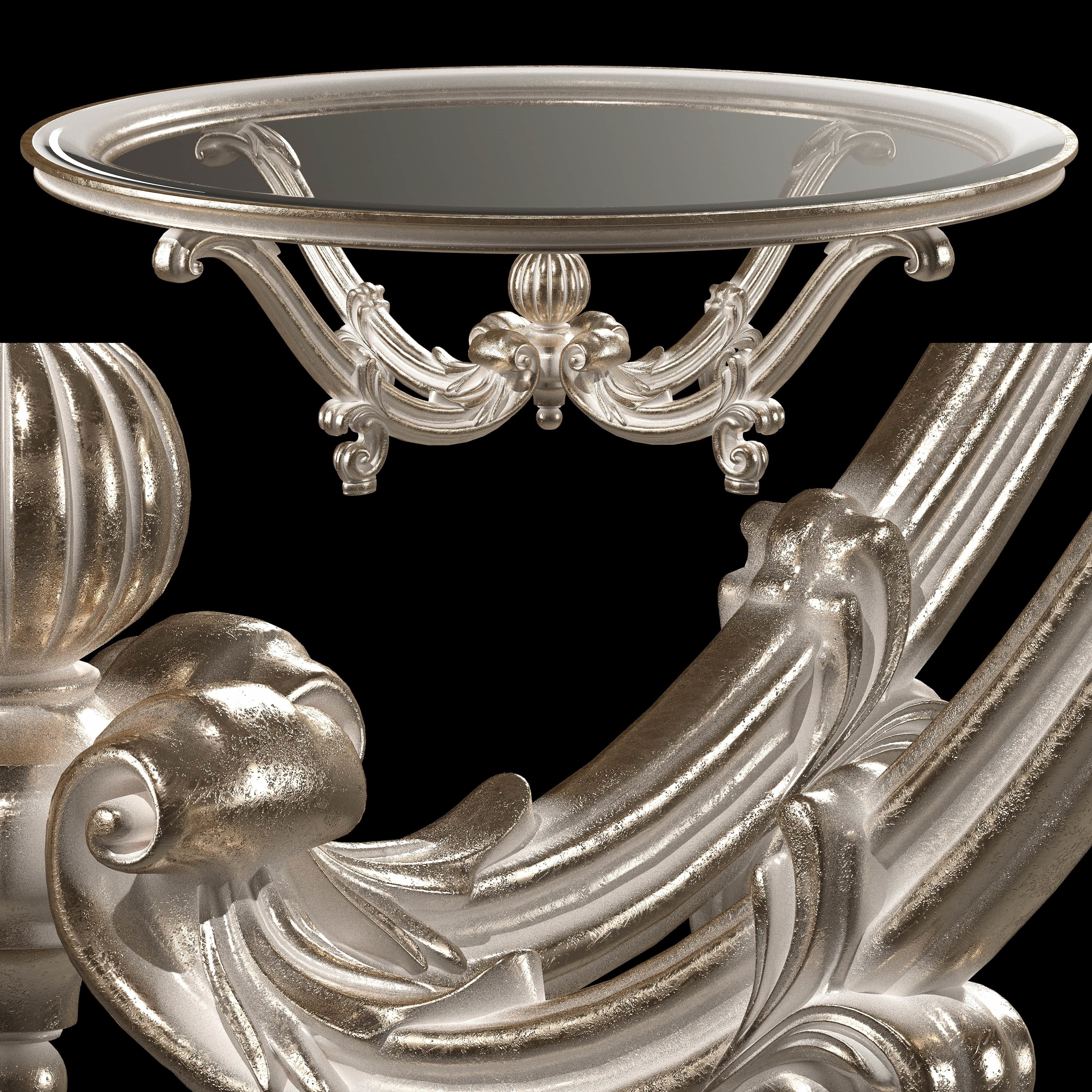 rococo coffe tables set 3D model_7