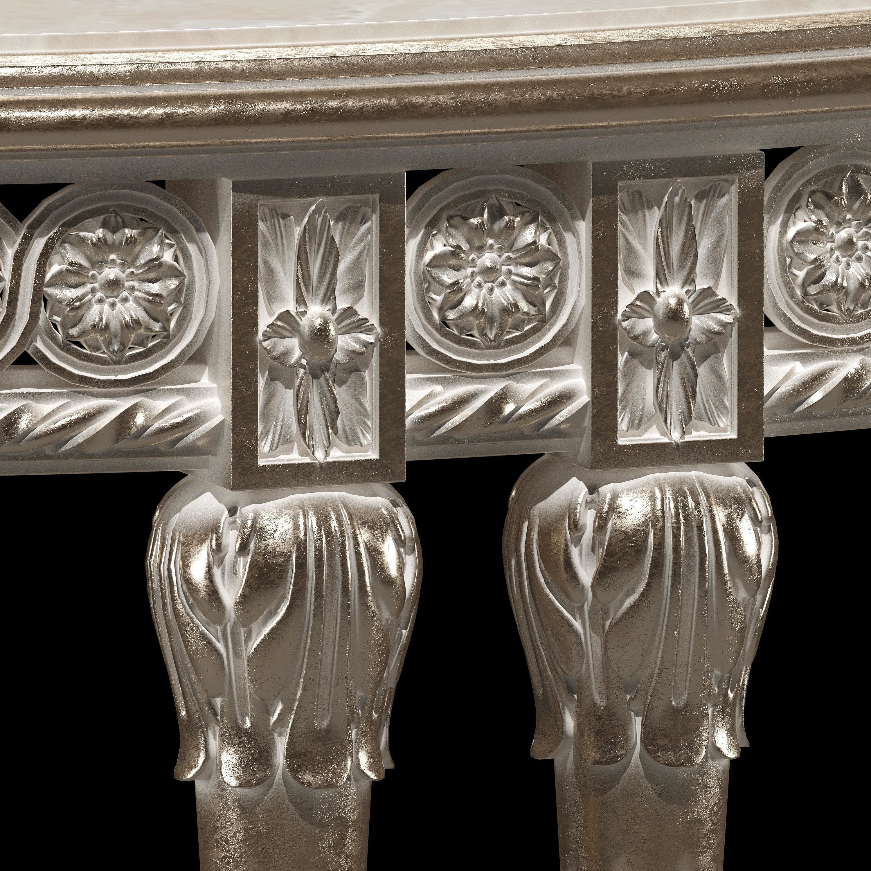 rococo coffe tables set 3D model_4