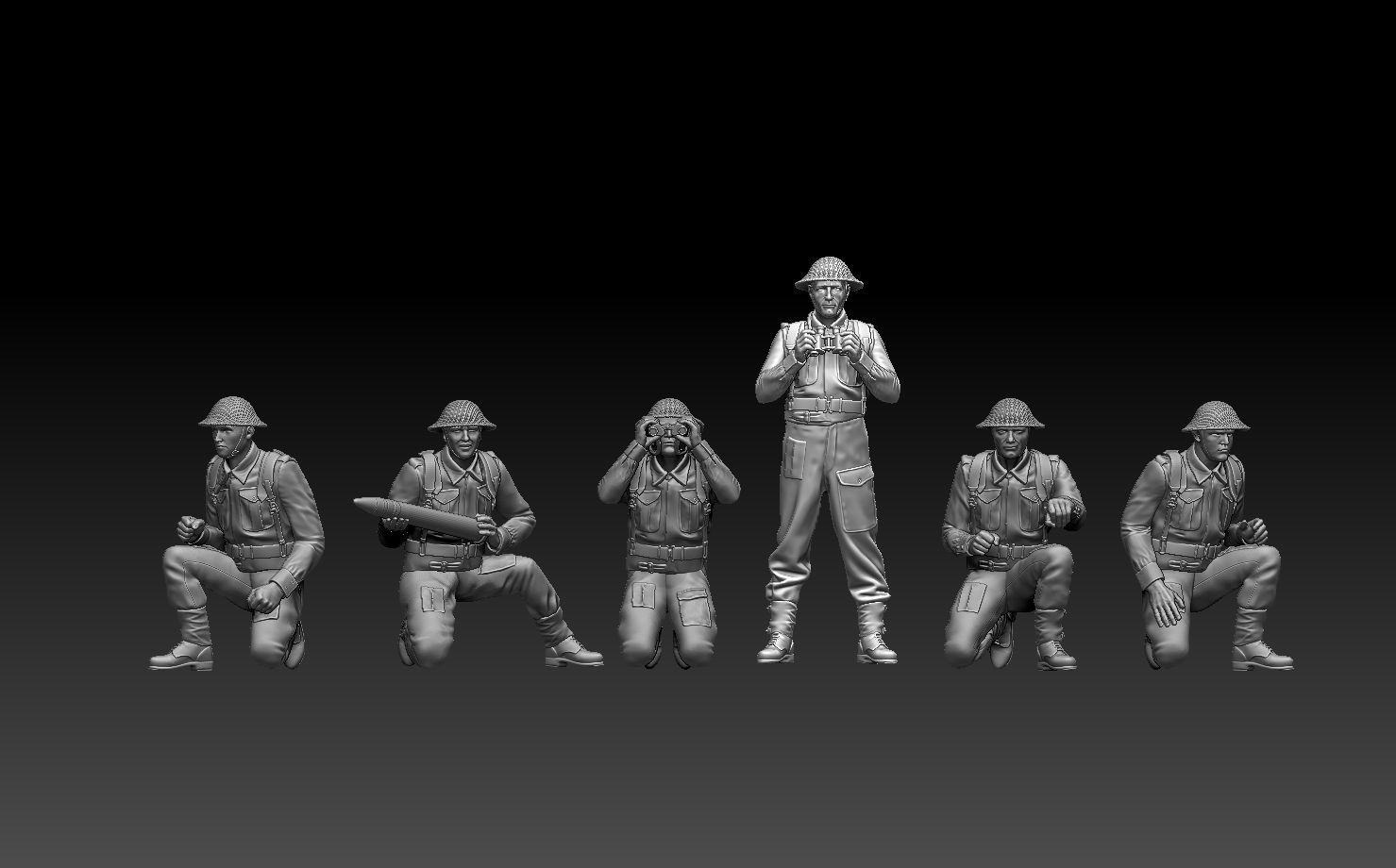 British soldiers ARTILLERY ww2 3D print model_18