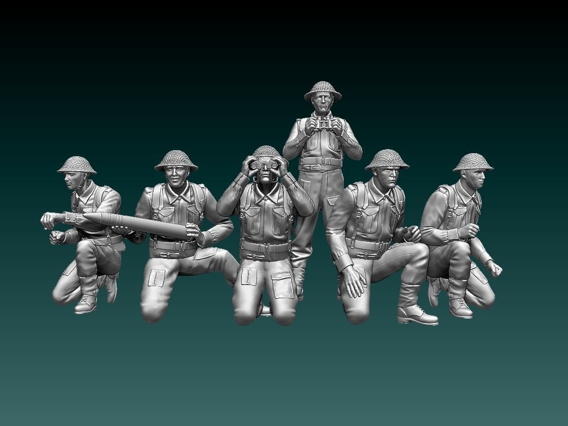 British soldiers ARTILLERY ww2 3D print model_14