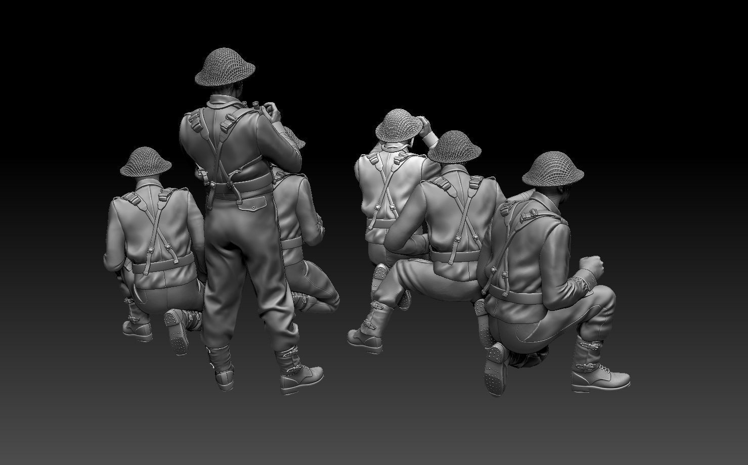 British soldiers ARTILLERY ww2 3D print model_7