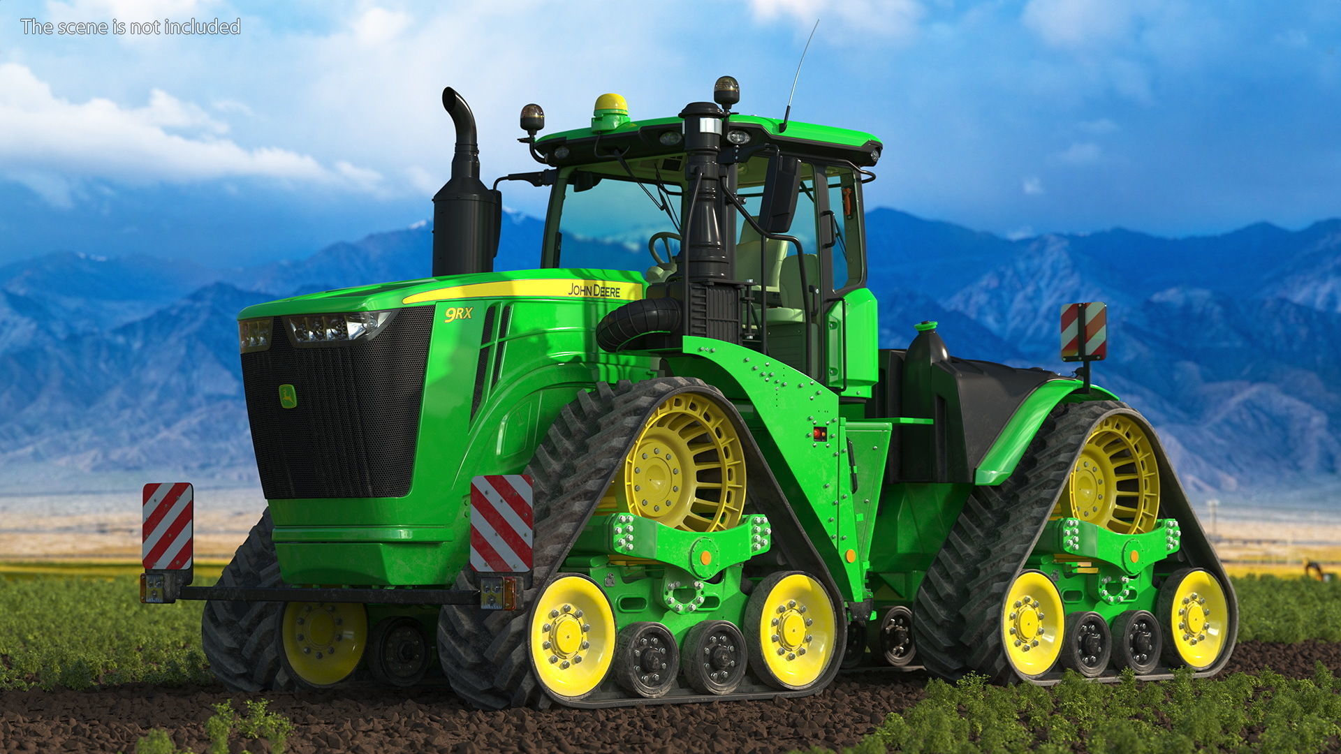 John Deere Four Track 9RX Series Tractor Dirty 3D model_2