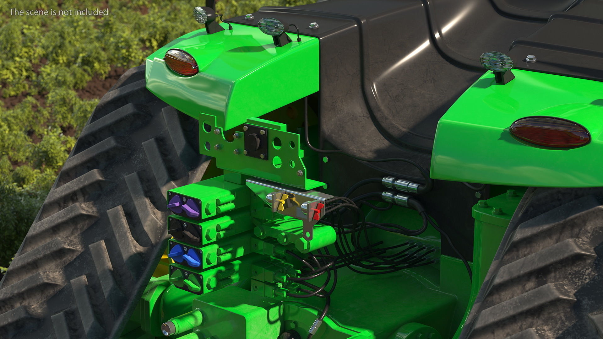 John Deere Four Track 9RX Series Tractor Dirty 3D model_9