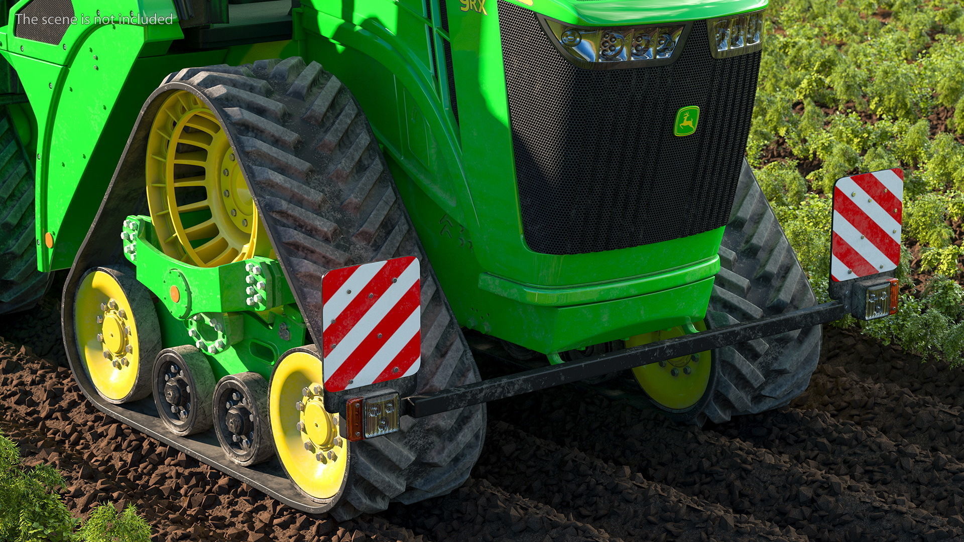 John Deere Four Track 9RX Series Tractor Dirty 3D model_8