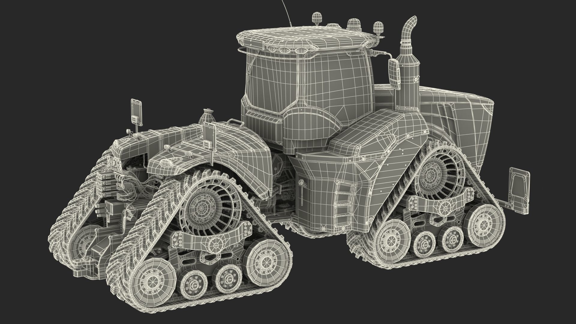 John Deere Four Track 9RX Series Tractor Dirty 3D model_34