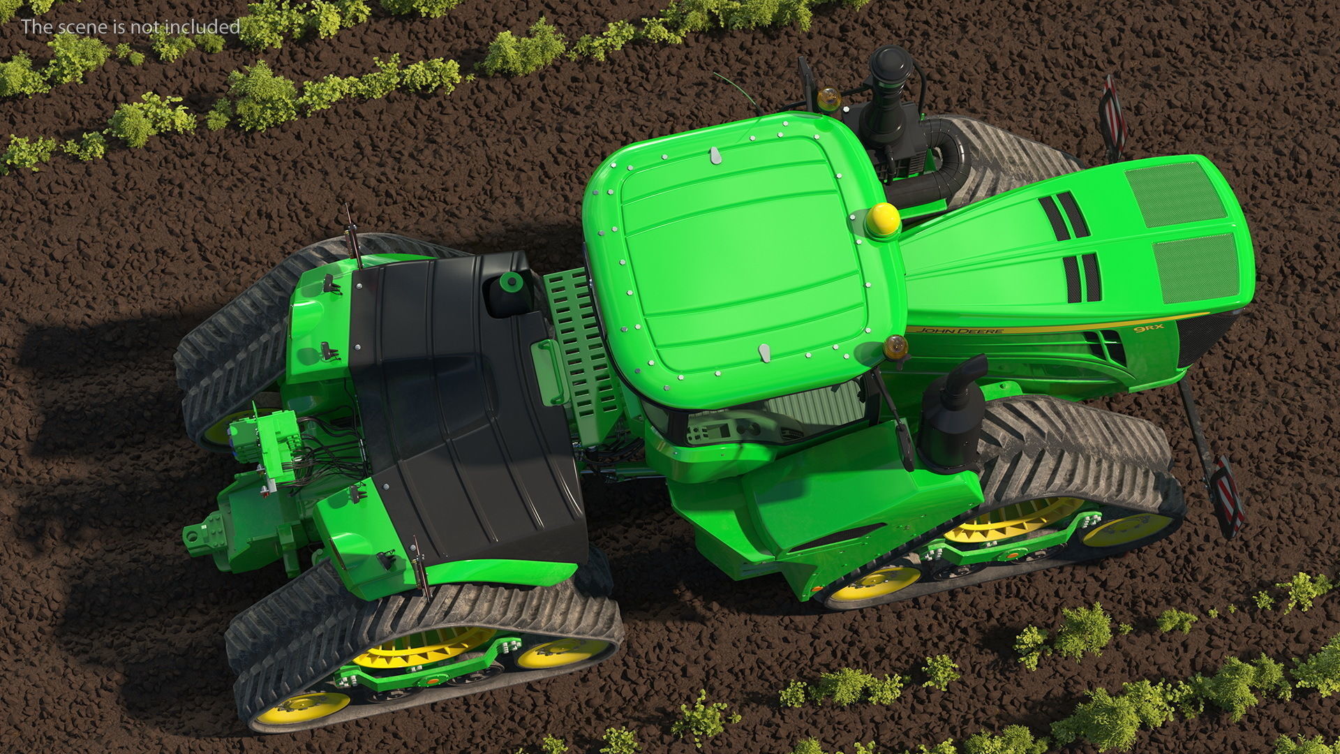 John Deere Four Track 9RX Series Tractor Dirty 3D model_5