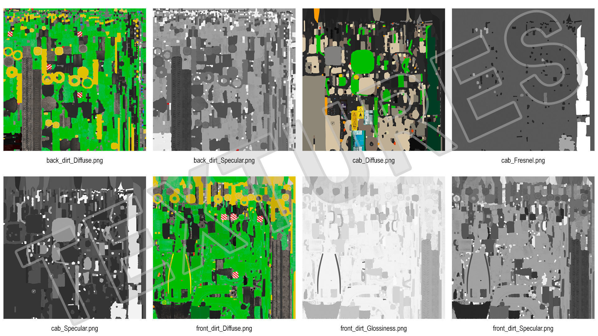 John Deere Four Track 9RX Series Tractor Dirty 3D model_32