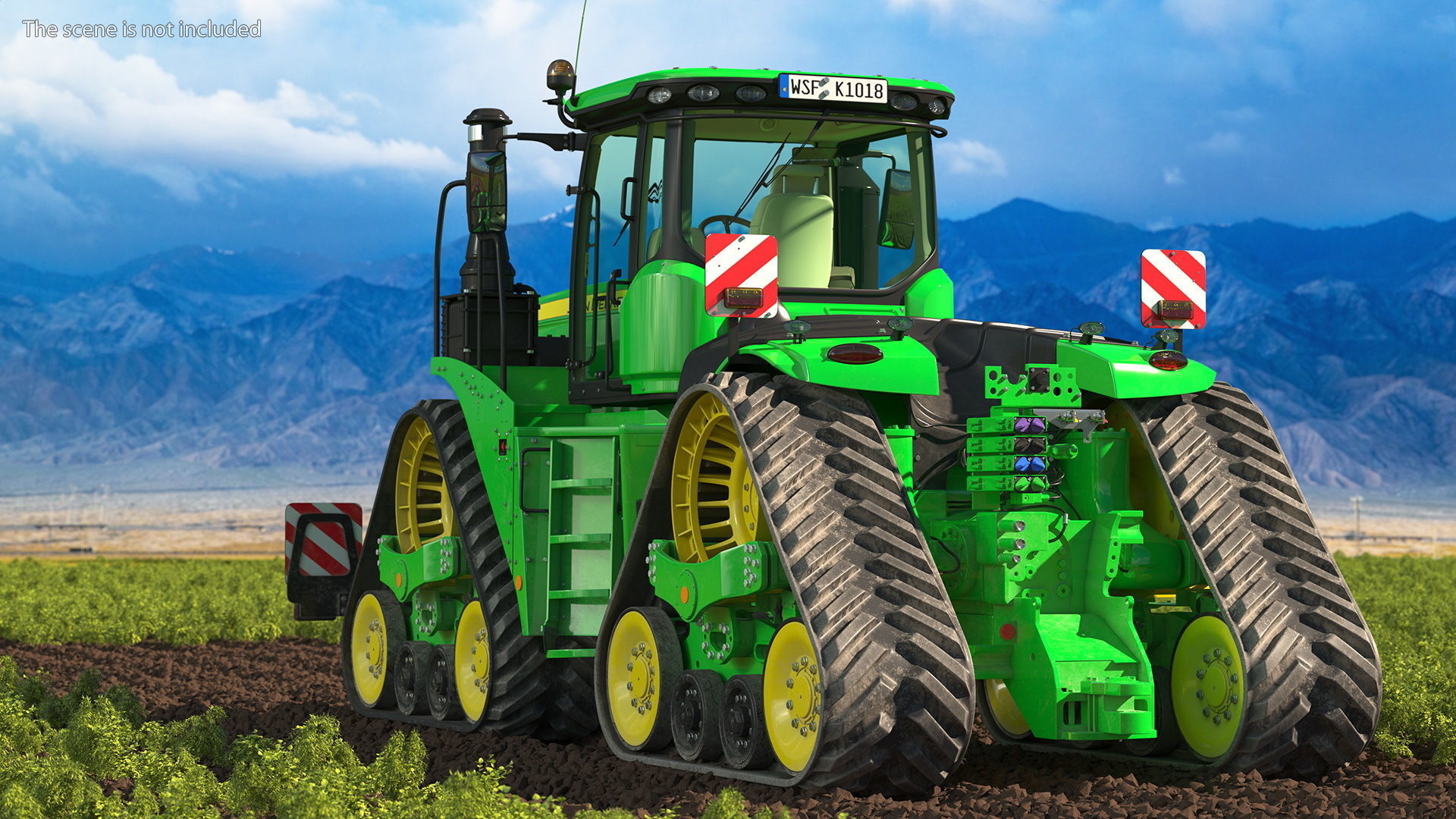 John Deere Four Track 9RX Series Tractor Dirty 3D model_3
